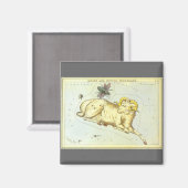 Vintage Zodiac, Astrologie Ram Aries Sterrenbeeld Magneet (Voorkant / Achterkant)