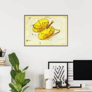 Vintage Zodiac Astrologie Weegschaal Sterrenbeeld Poster