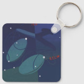 Vintage Zodiac Astrologie Weegschaal Sterrenbeeld Sleutelhanger (Achterkant)