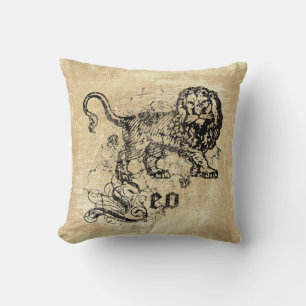 Vintage Zodiac Leeuw Kussen