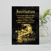 Vintage Zodiac Steenbok Folie Uitnodiging (Staand Voorkant)