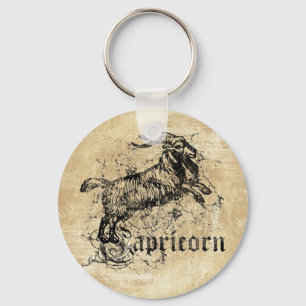 Vintage Zodiac Steenbok Sleutelhanger
