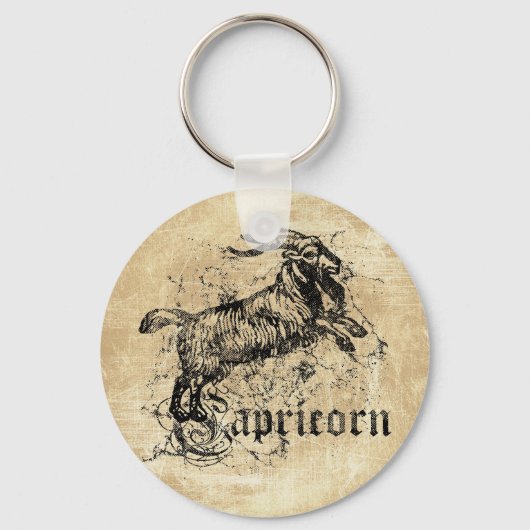 Vintage Zodiac Steenbok Sleutelhanger (Voorkant)