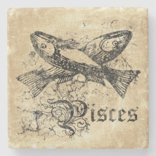 Vintage Zodiac Vissen Stenen Onderzetter