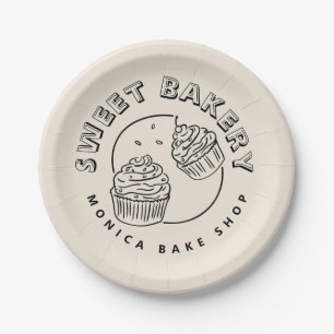 Vintage Zoete Bakkerij Logo Papieren Bordje
