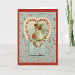 Vintage zoete kleine hartjes Valentijn op namaak k Feestdagen Kaart