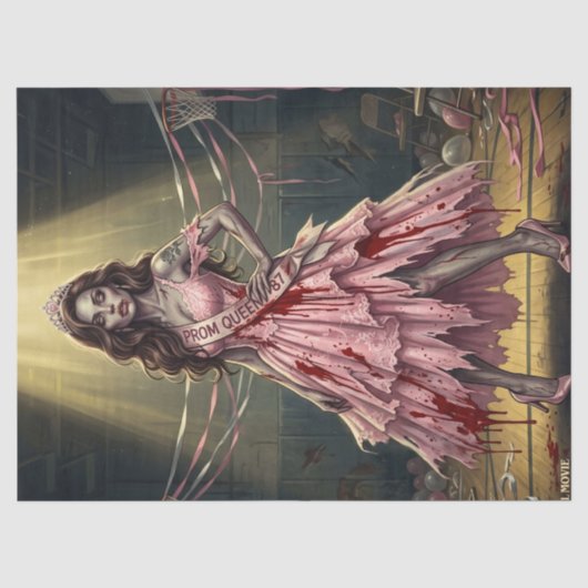 Vintage Zombie Queen Prom Night Decoupage Tissuepapier (Voorkant)