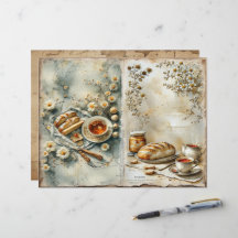 Vintage Zomer Ontbijt Scrapbook Papier