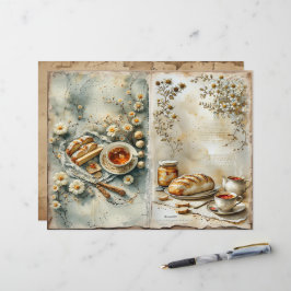 Vintage Zomer Ontbijt Scrapbook Papier