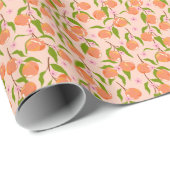 Vintage Zomer Perzik Fruit Boho Koppels Bruiloft Cadeaupapier (Rol Hoek)