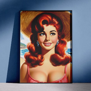 Vintage Zomer Pin-up Poster