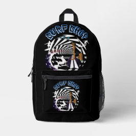 Vintage Zomer Surf Shop Stijl Bedrukte Rugzak