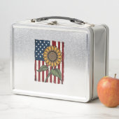 Vintage Zonnebloem Amerikaanse Vlag (In situ)