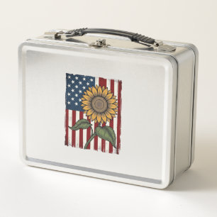 Vintage Zonnebloem Amerikaanse Vlag