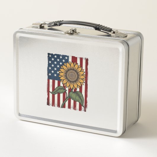 Vintage Zonnebloem Amerikaanse Vlag (Voorkant)