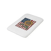 Vintage Zonnebloem Amerikaanse Vlag Badmat (Gekanteld)