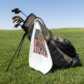 Vintage Zonnebloem Amerikaanse Vlag Golfhanddoek (Groen)