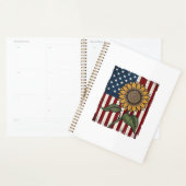 Vintage Zonnebloem Amerikaanse Vlag Planner (Display)