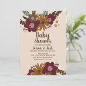 Vintage zonnebloem Bouquet Floral Baby shower Kaart (Staand voorkant)