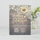 Vintage zonnebloem Rustisch hout Kaart (Staand voorkant)