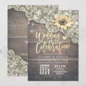 Vintage zonnebloem Rustisch hout Kaart (Voorkant / Achterkant)