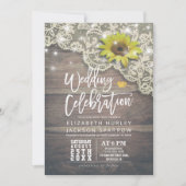 Vintage zonnebloem Rustisch hout Kaart (Voorkant)