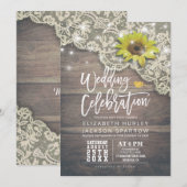 Vintage zonnebloem Rustisch hout Kaart (Voorkant / Achterkant)