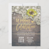 Vintage zonnebloem Rustisch hout Kaart (Voorkant)