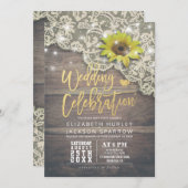 Vintage zonnebloem Rustisch hout Kaart (Voorkant / Achterkant)