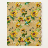 Vintage Zonnebloemen en libellen 3 RingMultomap Planner (Achterkant)