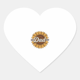 Vintage Zonnekruid Gravure Shirt Ontwerp_1 Hart Sticker