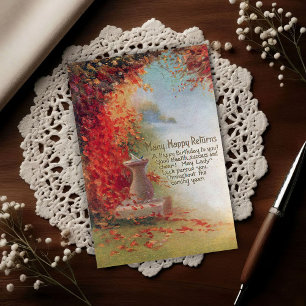 Vintage Zonnewijzer 1917 Herfsttuin Verjaardag Briefkaart