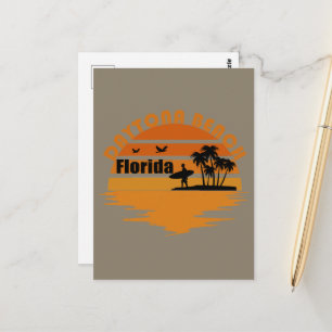 Vintage zonsondergang Daytona Beach Florida Briefkaart