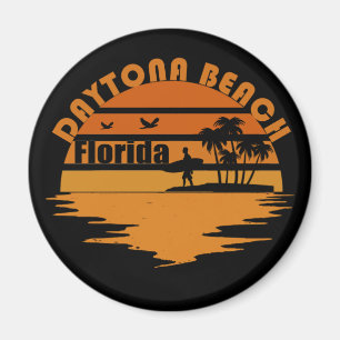Vintage zonsondergang Daytona Beach Florida Magneet