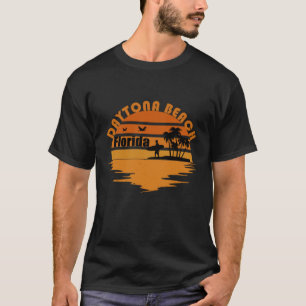 Vintage zonsondergang Daytona Beach Florida T-shirt