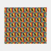 Vintage Zonsondergang Hamerhaai  Fleece Deken (Voorkant (Horizontaal))