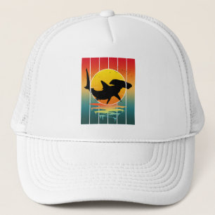 Vintage Zonsondergang Hamerhaai Trucker Pet