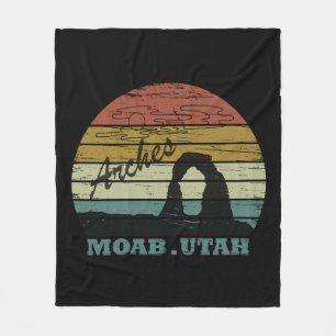 Vintage Zonsondergang - Moab Utah - Arches Nationa Fleece Deken