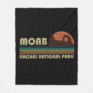 Vintage Zonsondergang - Moab Utah - Arches Nationa Fleece Deken