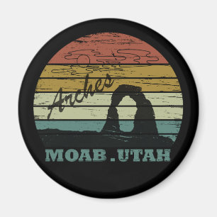 Vintage Zonsondergang - Moab Utah - Arches Nationa Magneet
