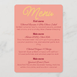 Vintage Zonsondergang Retro Eten en Drinken Menu Kaart
