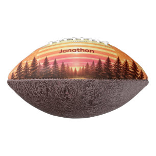 Vintage Zonsondergang Retro Sfeer Aangepaste Naam American Football