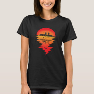 Vintage Zonsondergang Rojen Roeier Roeiteam Roeibo T-shirt