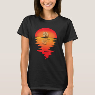 Vintage Zonsondergang Slakkenhuis Slakkenliefhebbe T-shirt