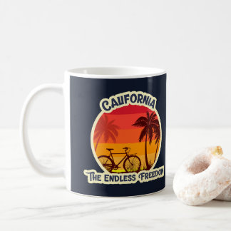 Vintage Zonsondergang Strand Fiets Silhouet Koffiemok