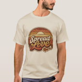 Vintage Zonsondergang Verspreid Liefde Retro Desig T-shirt (Voorkant)