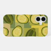 Vintage Zucchini Slice Pattern iPhone 16 Hoesje (Achterkant horizontaal)