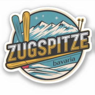 Vintage Zugspitze Beierse natuur geschenken voor b Sticker