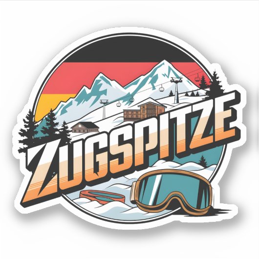 Vintage Zugspitze Beierse natuurgeschenken uit de Sticker (Voorkant)