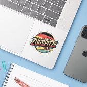 Vintage Zugspitze Beierse natuurgeschenken uit de Sticker (Laptop met iPhone)